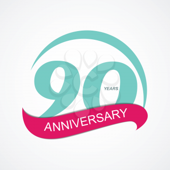 Template Logo 90 Anniversary Vector Illustration EPS10
