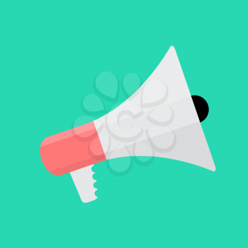 Hand holding Megaphone Icon. Isolated Vector Illustration.