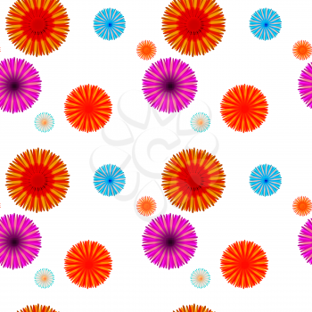 Abstract Colorful Background with Flowers. Seamless Pattern. Vector Illustration. EPS10