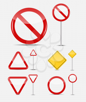 Isolated Vector Blank Traffic Sign Set  EPS10