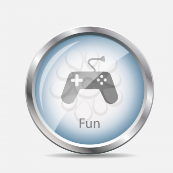Game and Fun Glossy Icon Vector Illustration. EPS10