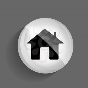 Home Glossy Icon Vector Illustration on Gray Background. EPS10