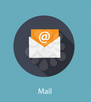 Inbox Mail Flat Concept Vector Illustration. EPS10