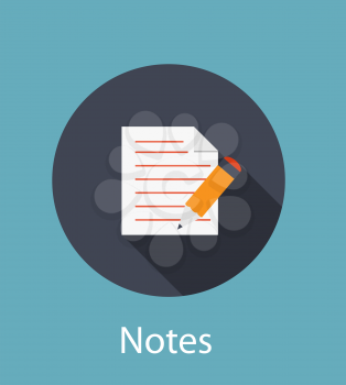 Notes Flat Concept Icon Vector Illustration. EPS10