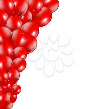 Set of Red Balloons, Vector Illustration. EPS10