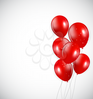 Set of Red Balloons, Vector Illustration. EPS10