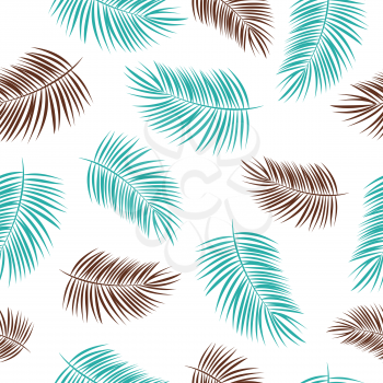 Palm Leaf Vector Seamless Pattern Background Illustration EPS10