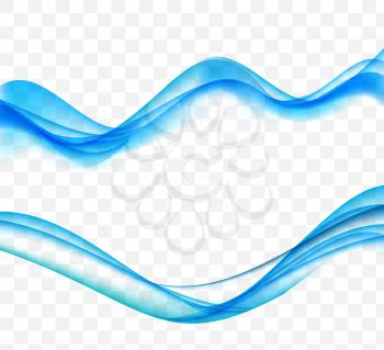 Abstract Colored Wave Set on Transparent  Background. Vector Illustration. EPS10