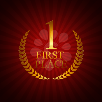 First Place Laurel Design Label Vector Illustration EPS10