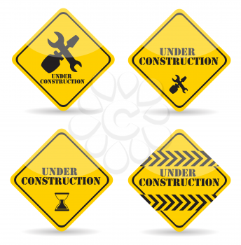 Under Construction Sign Set. Vector Illustration Eps10