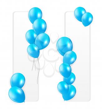 Set of Blue Balloons, Vector Illustration. EPS10