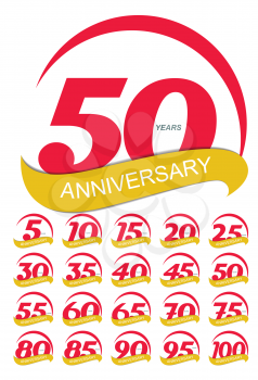 Template Logo Anniversary Set Vector Illustration EPS10