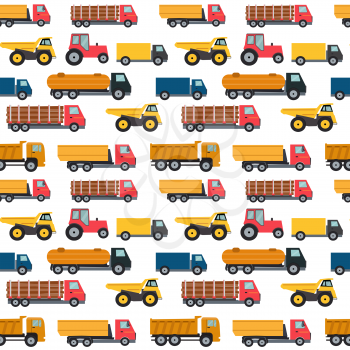 Truck Cars Seamless Pattern Background Vector Illustration EPS10