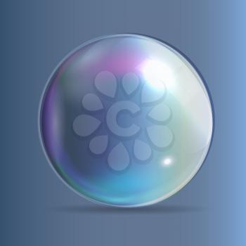 Transparent Bubbles on Dark Blue Background. Vector Illustration EPS10