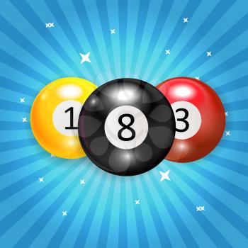 Ivories, Billiard Balls Background Vector Illustration. EPS10