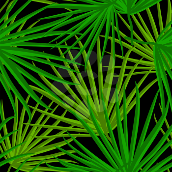 Palm Leaf Vector Seamless Pattern Background Illustration EPS10