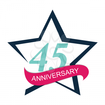 Template Logo 45 Anniversary Vector Illustration EPS10