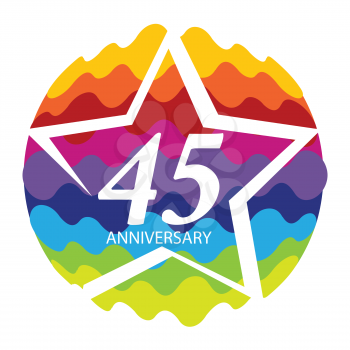 Template Logo 45 Anniversary Vector Illustration EPS10