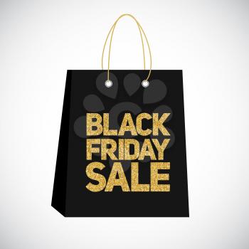 Black Friday Sale Label Bag Vector Illustration EPS10