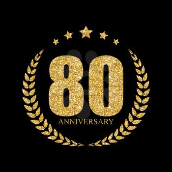 Template 80 Years Anniversary Vector Illustration EPS10