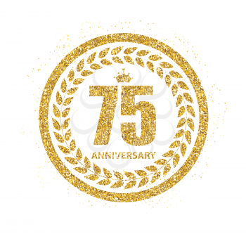 Template 75 Years Anniversary Vector Illustration EPS10