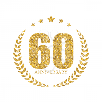 Template 60 Years Anniversary Vector Illustration EPS10