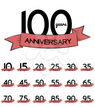 Big Collection Set of Template Logo Anniversary Vector Illustration EPS10