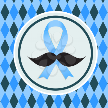 Prostate Cancer Awareness Blue Ribbon Vector Illustration EPS10