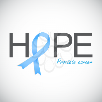 Prostate Cancer Awareness Blue Ribbon Vector Illustration EPS10