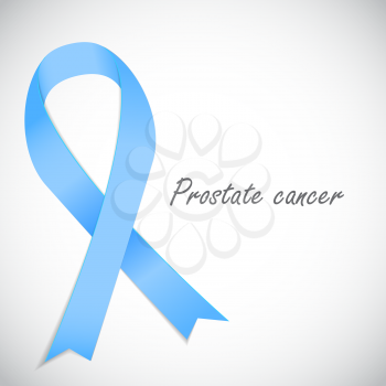 Prostate Cancer Awareness Blue Ribbon Vector Illustration EPS10