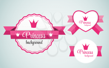 Set of Princess Crown Frame Vector Illustration. EPS10