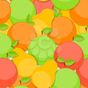 Seamless Pattern Background from Apple, Orange and Pear  Vector Illustration. EPS10