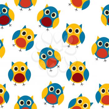 Owl Seamless Pattern Background Vector Illustration EPS10