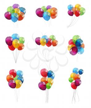 Color Glossy Balloons Set Background Vector Illustration EPS10
