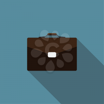 Bag Flat Icon with Long Shadow, Vector Illustration Eps10