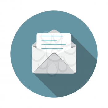 E-Mail Flat Icon with Long Shadow, Vector Illustration Eps10
