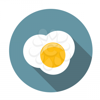 Scrambled Egg Flat Icon with Long Shadow, Vector Illustration Eps10