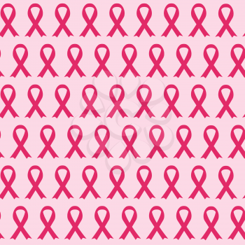 Breast Cancer Awareness Pink Ribbon Seamless Pattern Background Vector Illustration EPS10