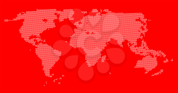 World Map from Hearts Vector Illustration