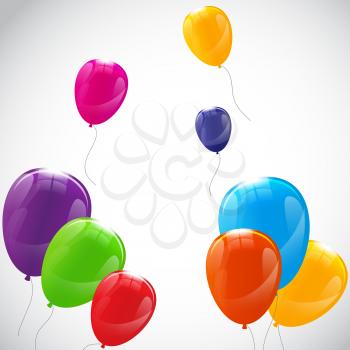 Color Glossy Balloons Background Vector Illustration EPS10