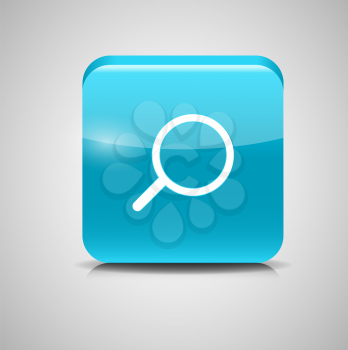 Glass Search Button Icon Vector Illustration. EPS10