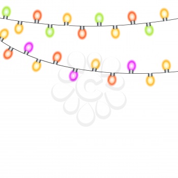 Christmas and New Year  Background with Luminous Garland Vector Illustration EPS10