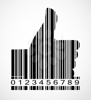 Barcode Hand Symbol  Image Vector Illustration. EPS10