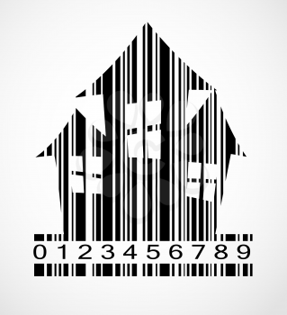 Barcode Halloween House  Image Vector Illustration. EPS10