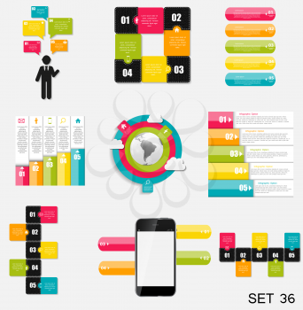 Collection of Infographic Templates for Business Vector Illustration.