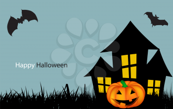 Halloween Background with Pumpkin Vector Illustration. EPS10