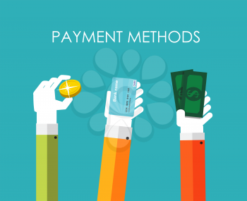 Payment Methods Flat Concept Vector Illustration. EPS10