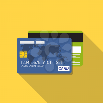 Credit Card Icon Flat Concept Vector Illustration. EPS10