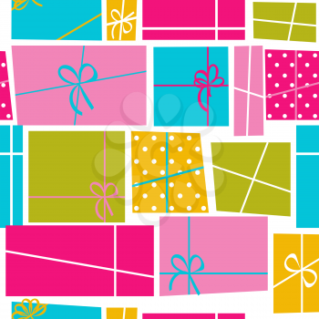 Gift Box Holiday Seamless Pattern Background Vector Illustration. EPS10