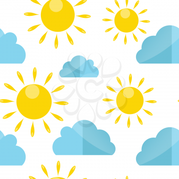 Colorful Weather Seamless Pattern Vector Illustration. EPS10